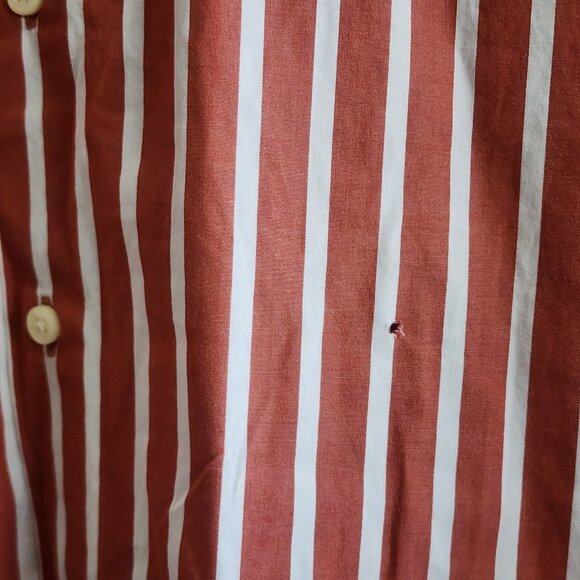 Peter Millar Mens Button Up Shirt Long Sleeve Striped Cotton Brown White Size L - Picture 6 of 8